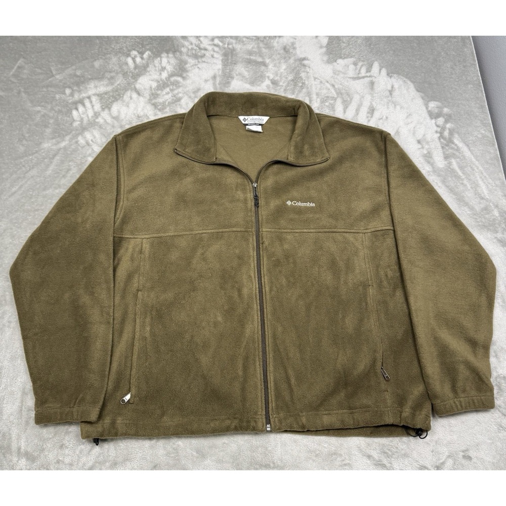 Columbia Fleece Jacket Mens 2XL Brown Full Zip 3 In 1 Liner Hunting Hiking Trail